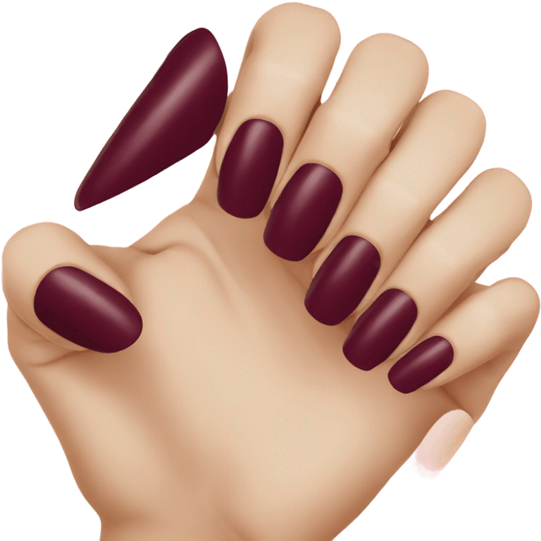 Burgundy nails  emoji