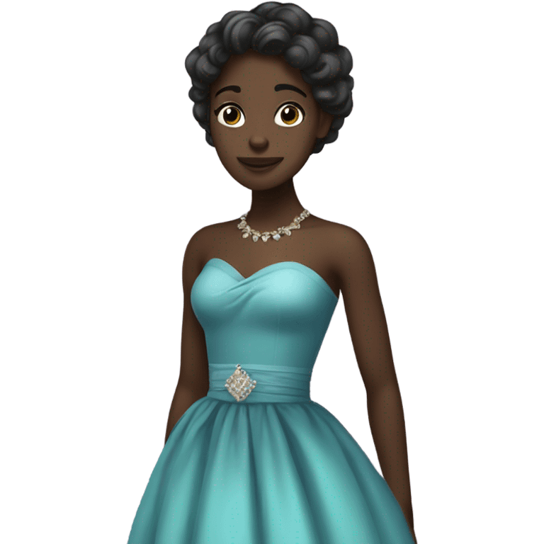 A dark-skinned girl in a gorgeous dress. emoji