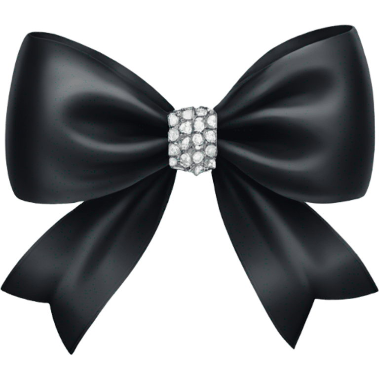 black silk bow with diamonds emoji