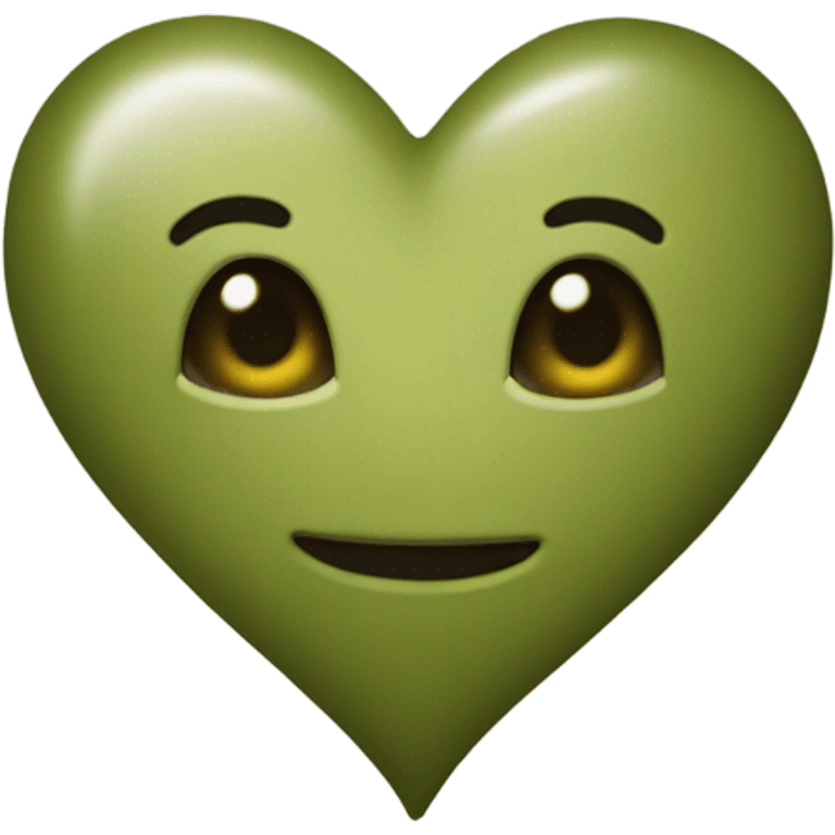 small olive green heart  emoji