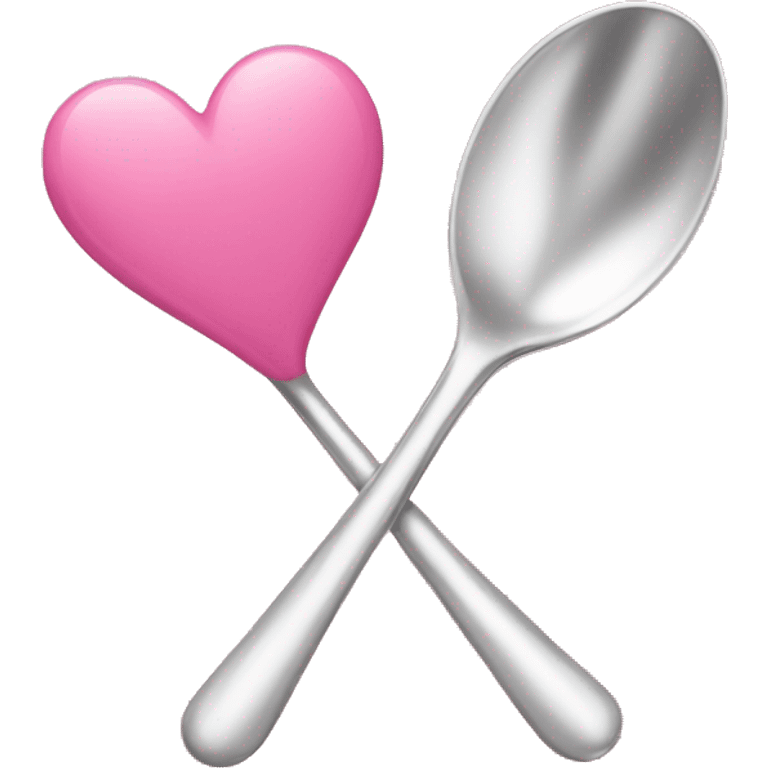 Pink heart spoon emoji