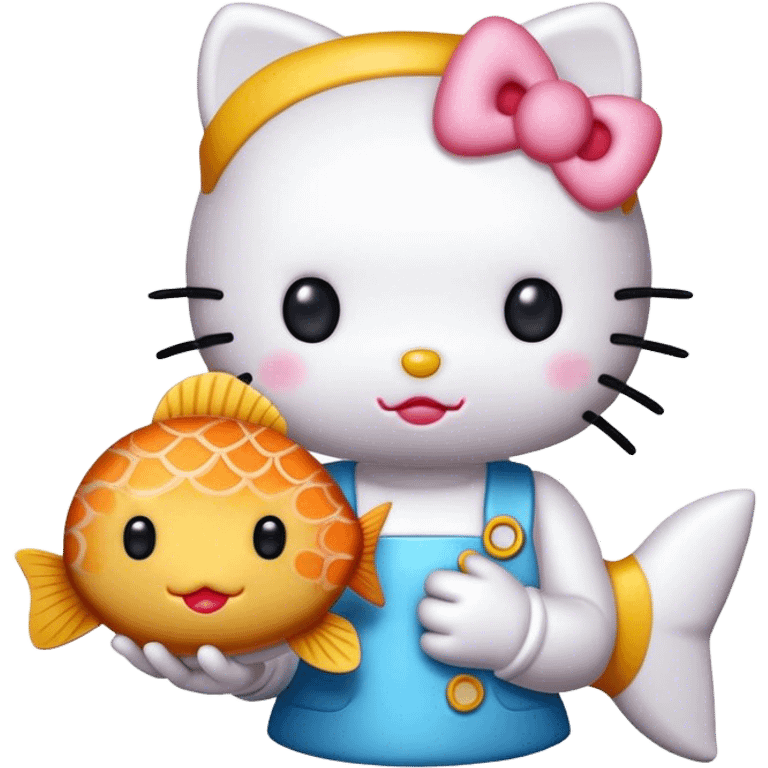 hello kitty with fish cake emoji