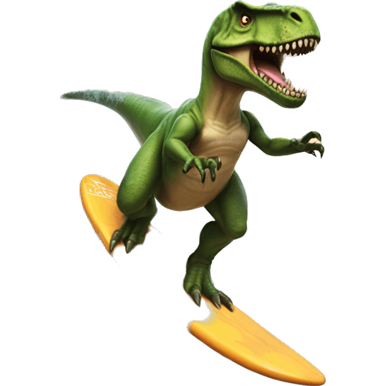 t-rex surfing  emoji