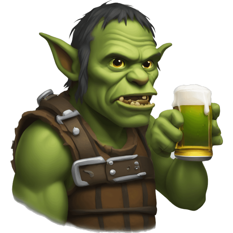 orc drinking beer emoji