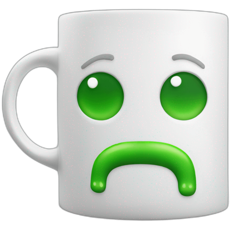 with green foam upper a white mug emoji