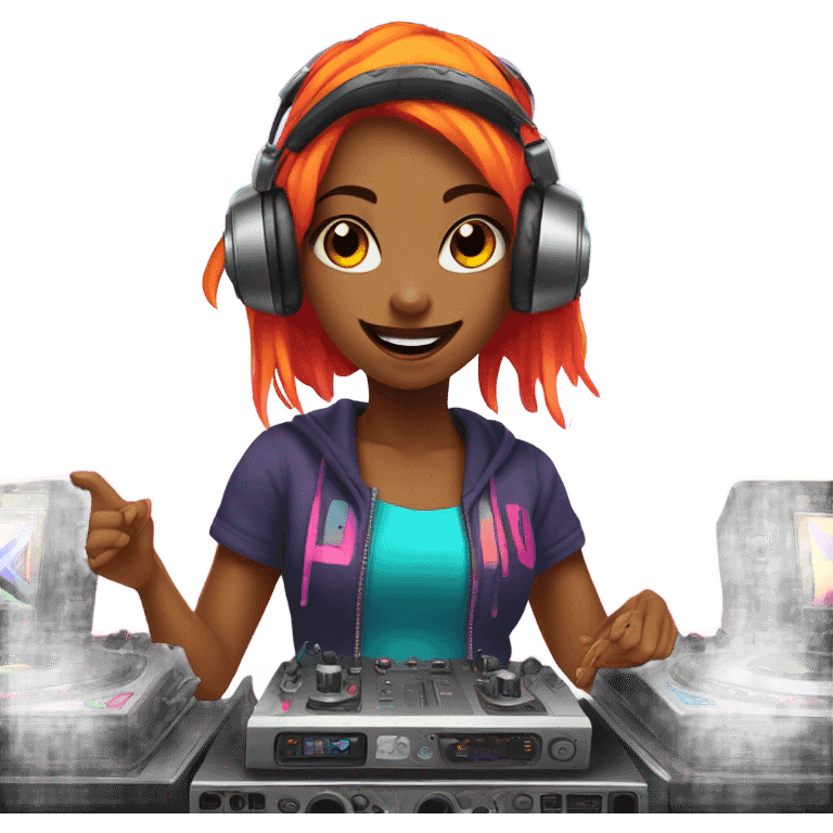 rave girl dj emoji