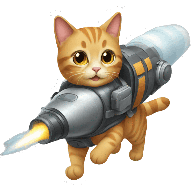 Cat with a jet pack emoji