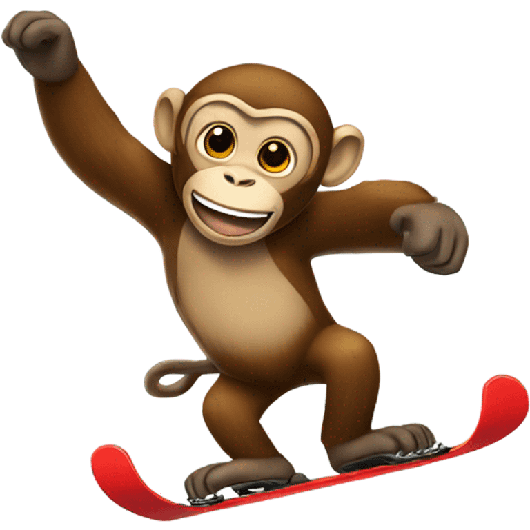 A monkey doing a backflip while skiing emoji