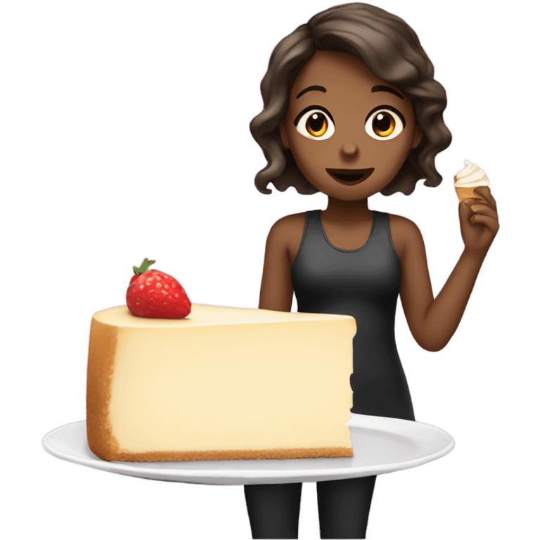 Girl eating cheesecake emoji