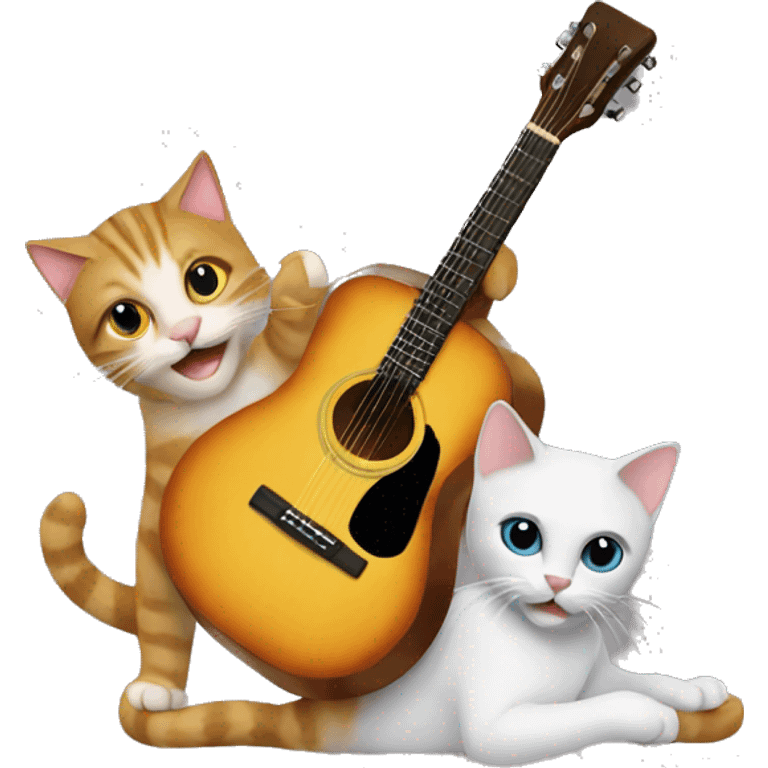 Cats and guitar emoji