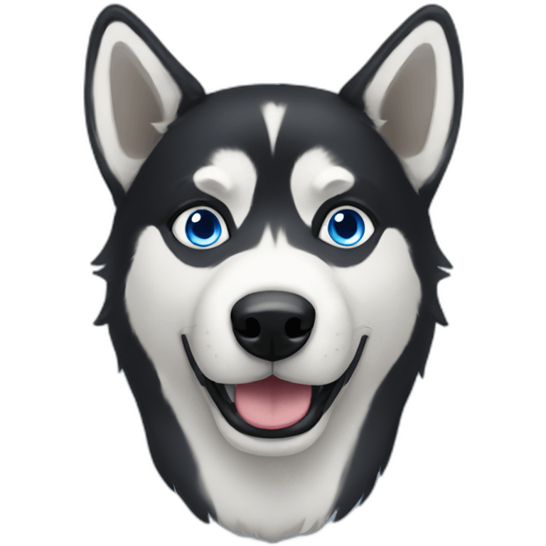 black husky with blue eyes emoji