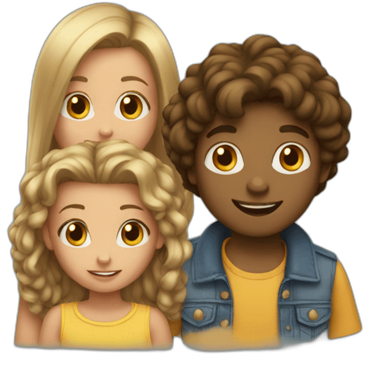 2 boys 1 girl siblings emoji