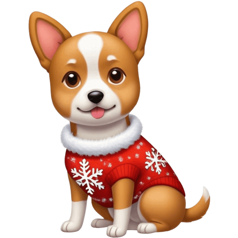 Dog wearing a Christmas sweater  emoji