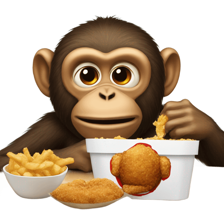 Monkey eating kfc emoji