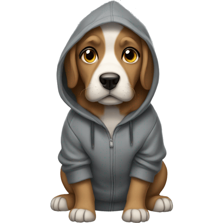 Dog wearing hoodie emoji