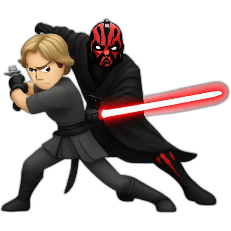 Luke Skywalker fighting darth maul emoji