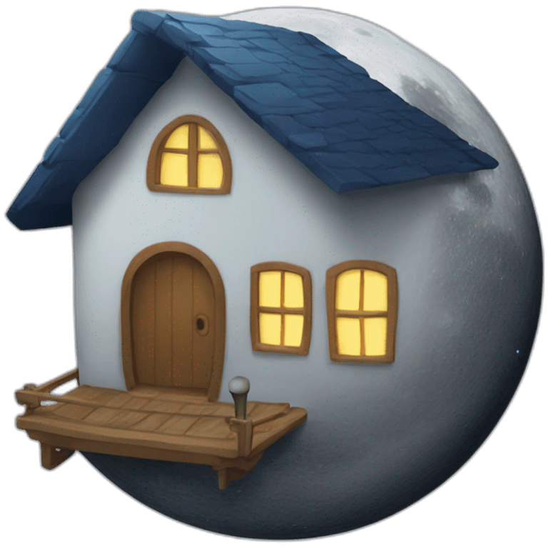 Une maison sur la lune emoji