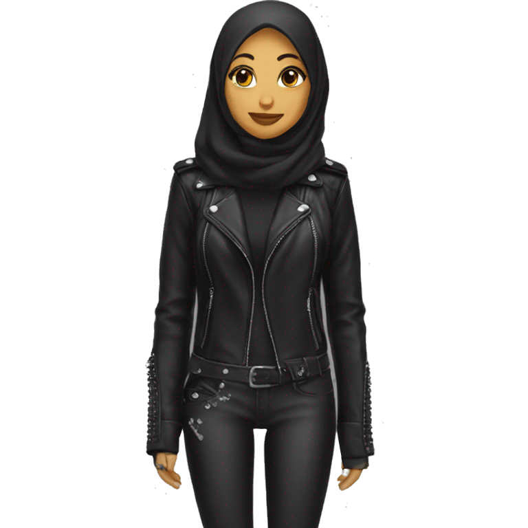 Punk hijabi leather jacket  emoji