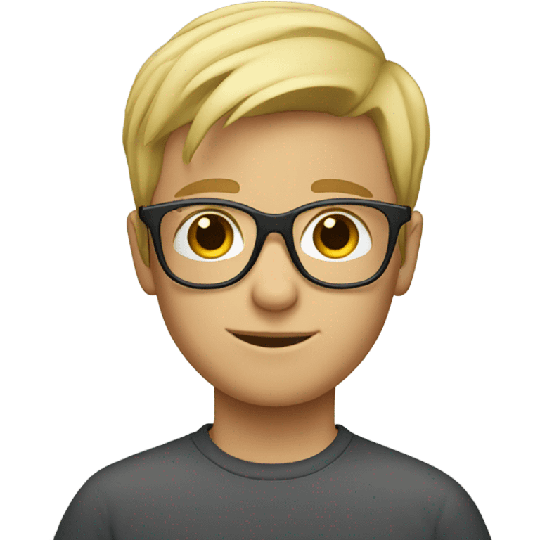 blonde boy with glasses indoors emoji