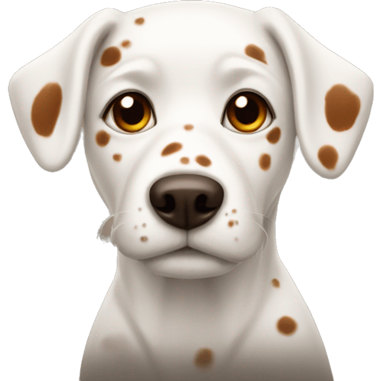 White dog with brown spots  emoji