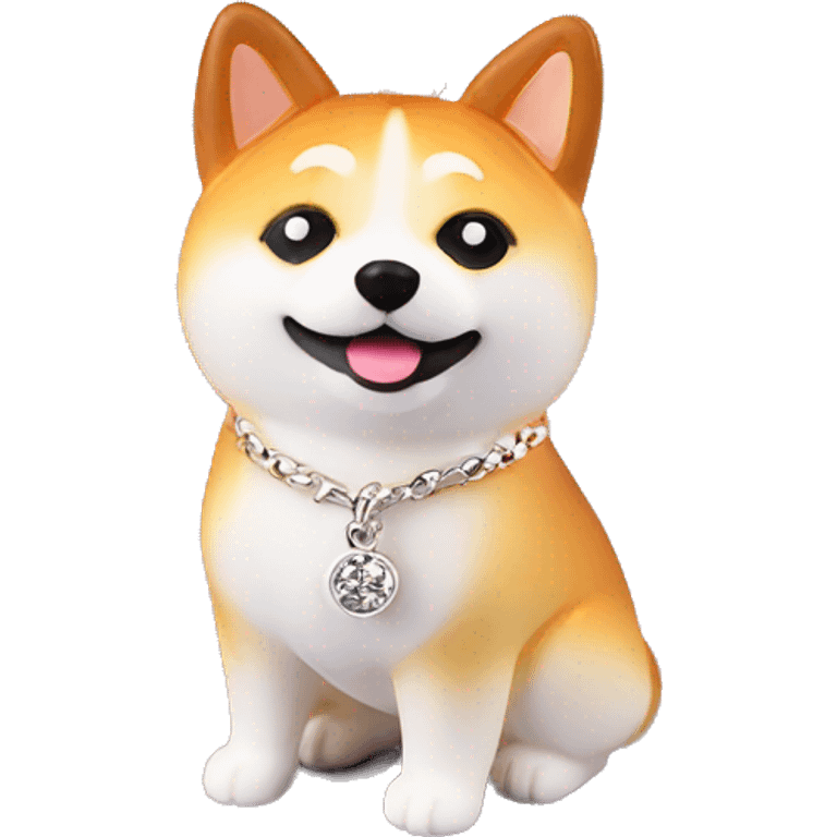 cute shiba necklace emoji