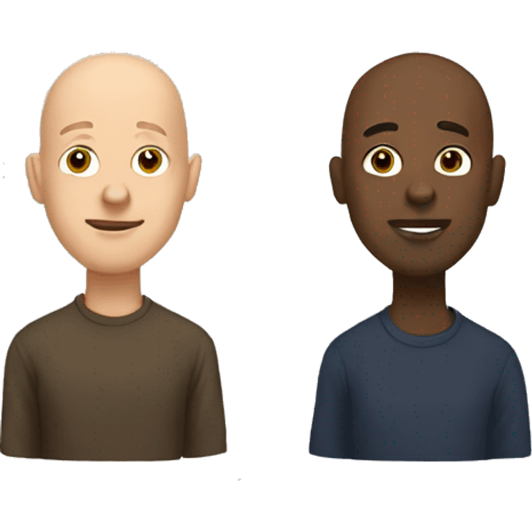 Two black guys One bald One with curly hair.  emoji