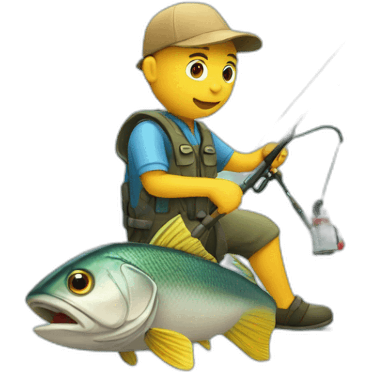 Fish fishing emoji