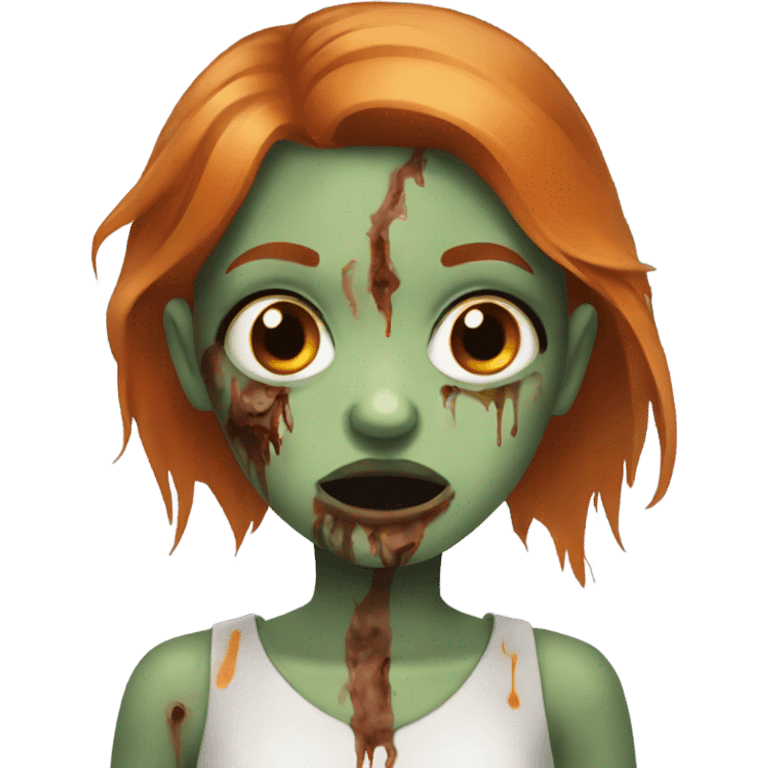 girl zombie with brown and a little bit of orange hair emoji