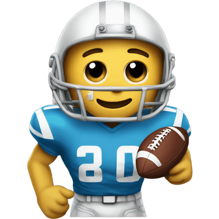 Poptart with a football in two hands with a football helmet on emoji