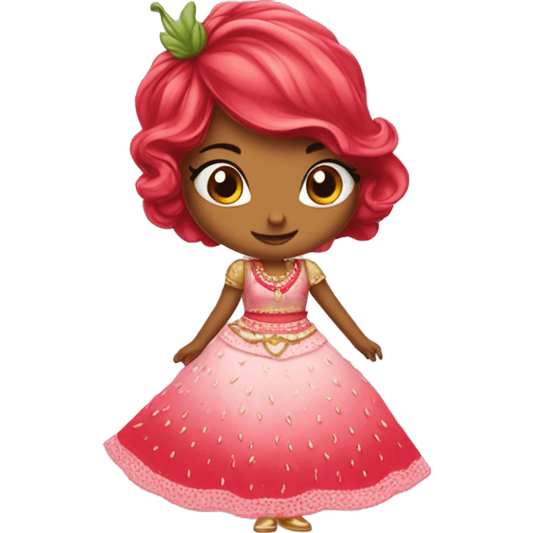 strawberry shortcake in a lehenga  emoji