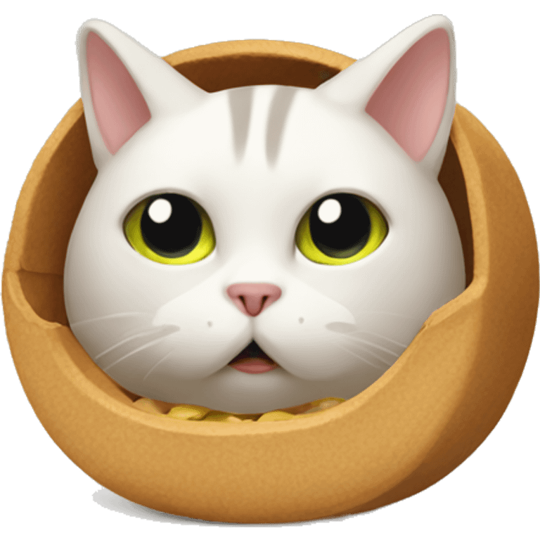 Cat hiding food emoji