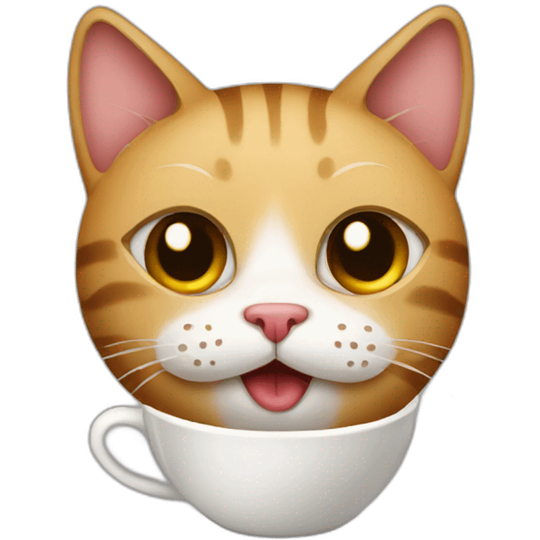 cat with coffee emoji