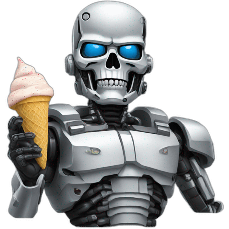 Terminator with ice-cream gun emoji