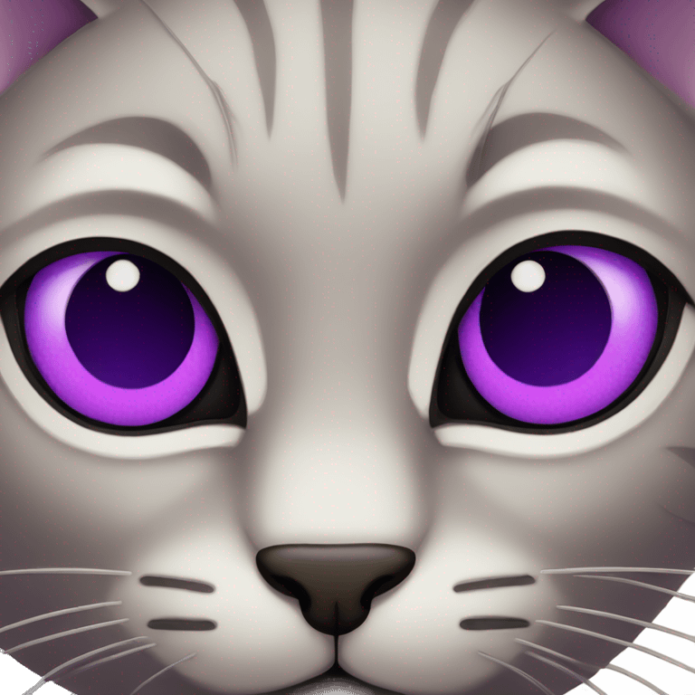 Dark cat purple eyes emoji