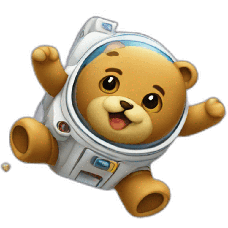 Flying teddy in space emoji