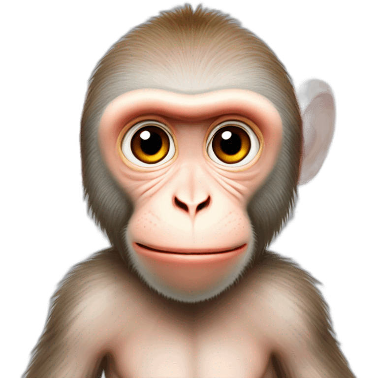 Macaque albinos avec les yeux rouge emoji