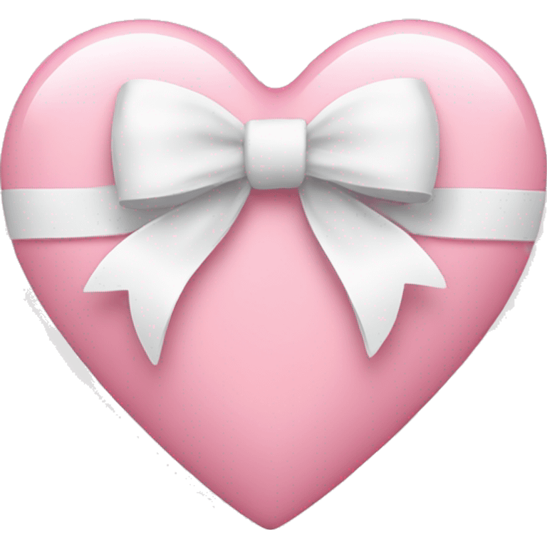 a light pink heart with a white bow on it  emoji