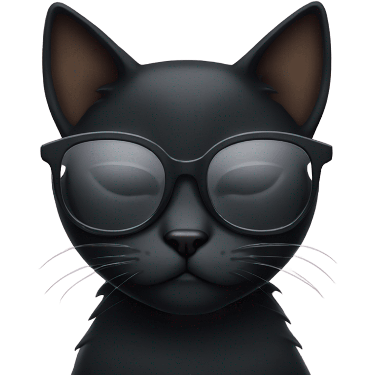 Black cat sleeping wearing glasses  emoji