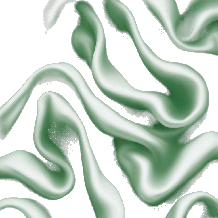 Green and white silk emoji