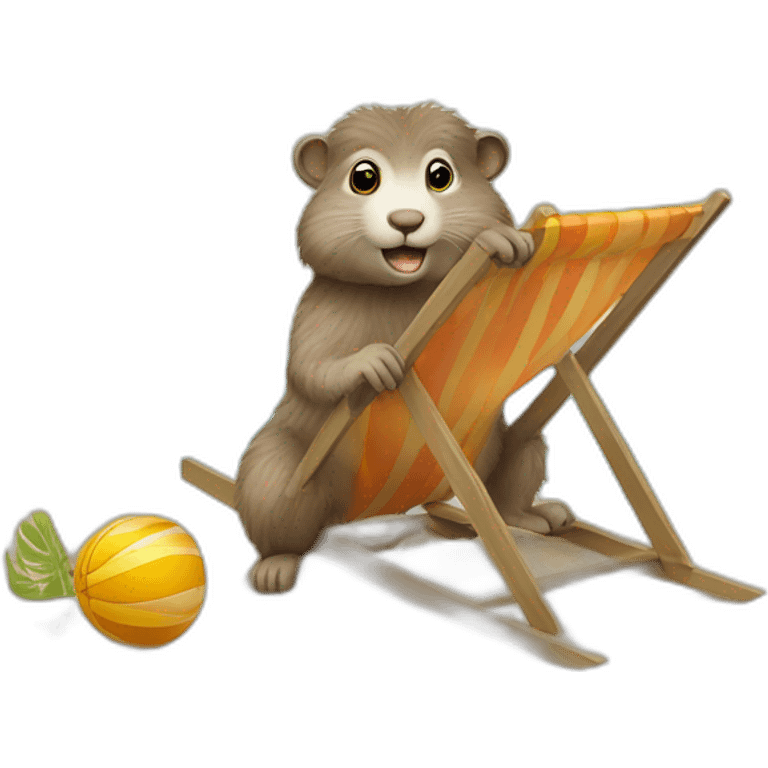 marmote en vacance a la plage emoji