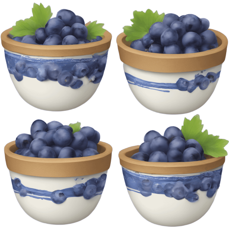 yoghurt bowl with grapes and blueberries emoji