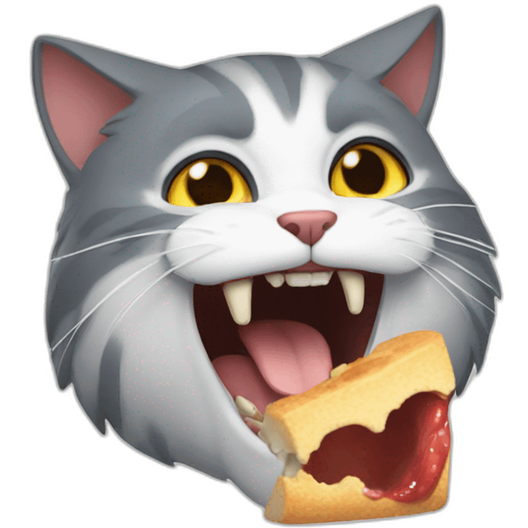 the cat makes a bite emoji