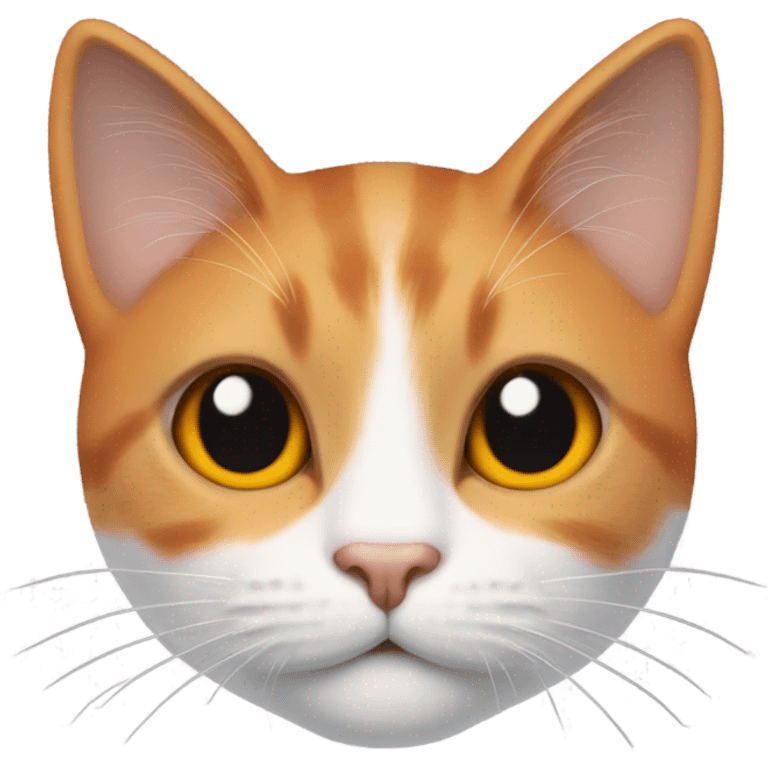 Cat with black clover shape on face with orange and white  emoji