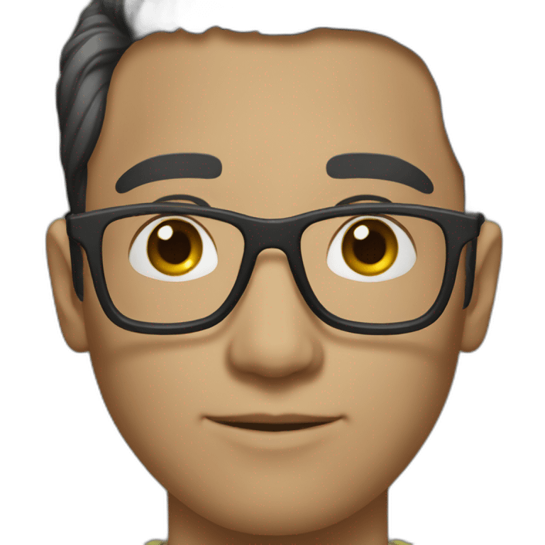 afghani male with glasses, fair complexion emoji