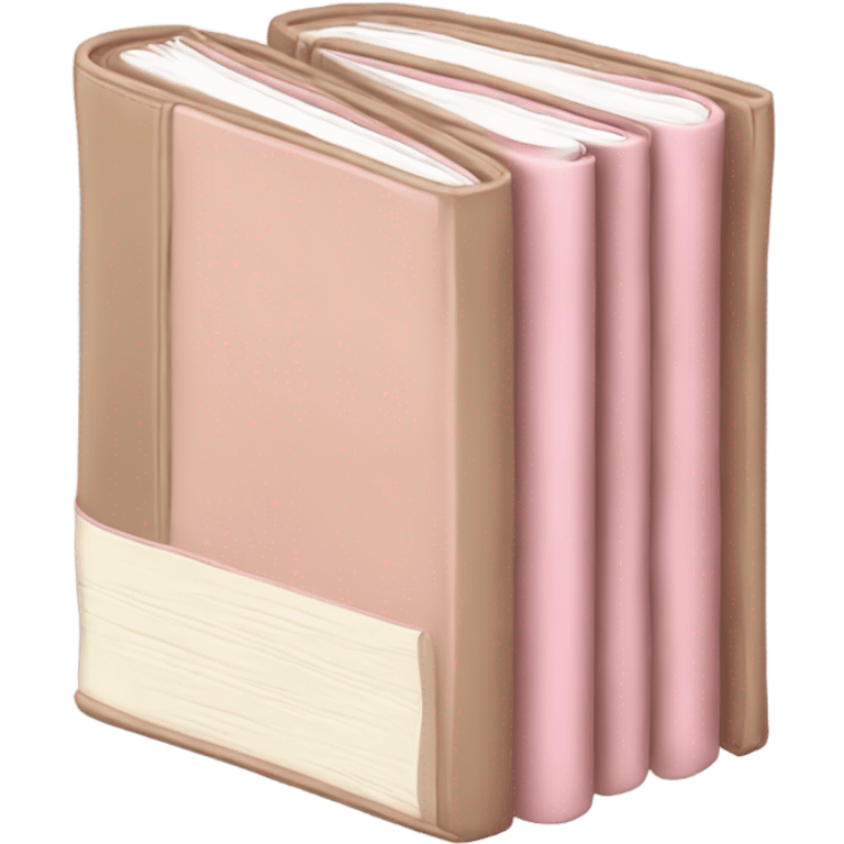 Four light Pink & beige book stable emoji