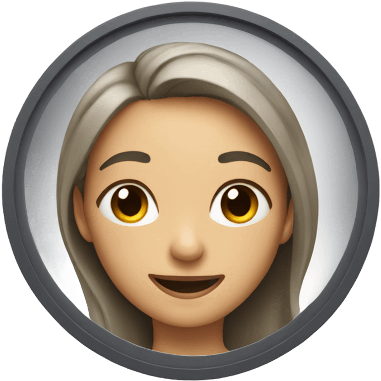 Smiling woman looking to herself in a mirror  emoji