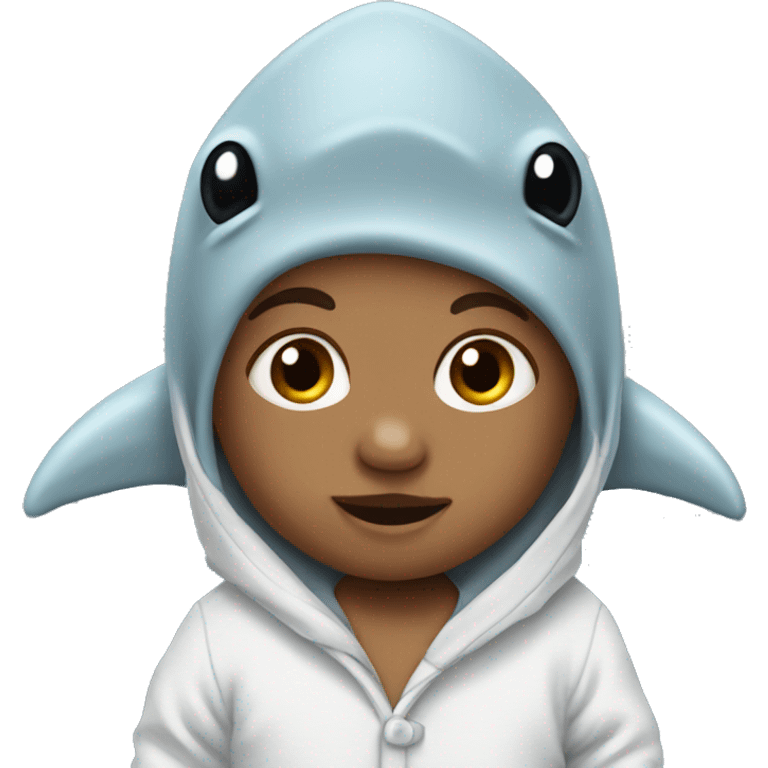 baby wearing a shark pijama emoji