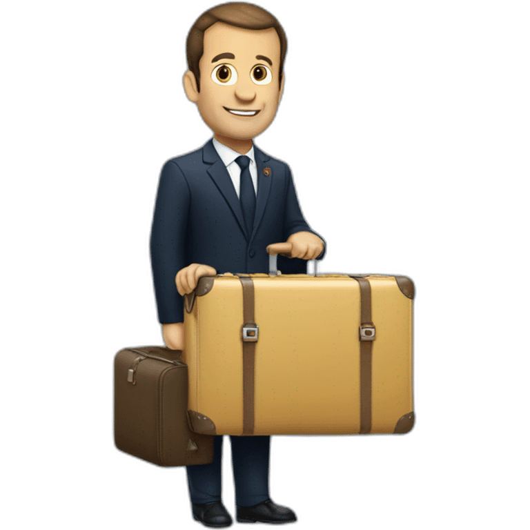 macron avec une valise emoji