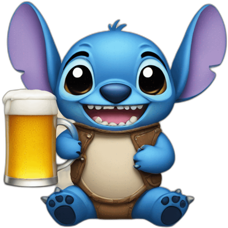 Stitch with beer emoji