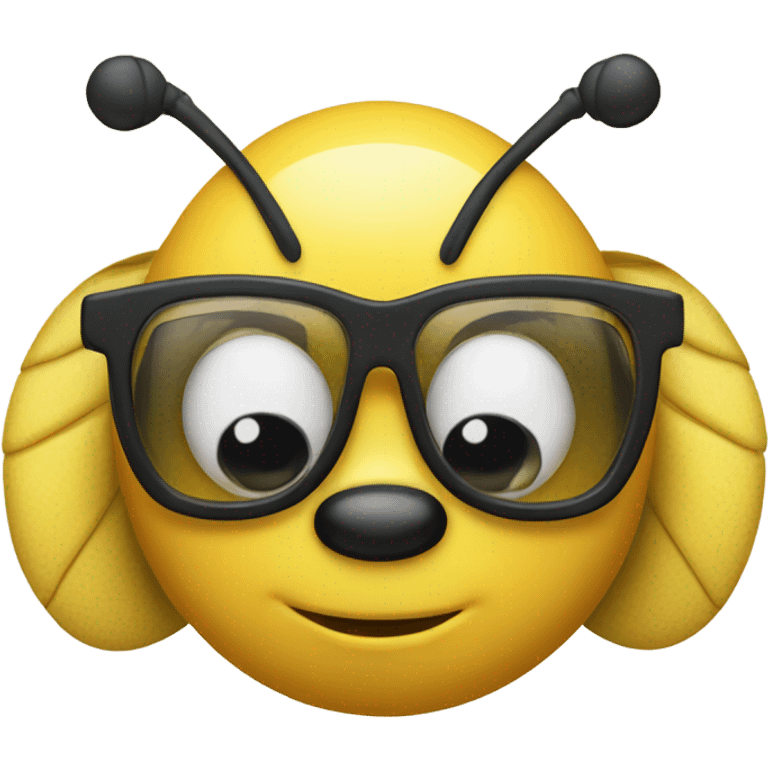 Bumble bee wearing glasses that spell 2025 emoji